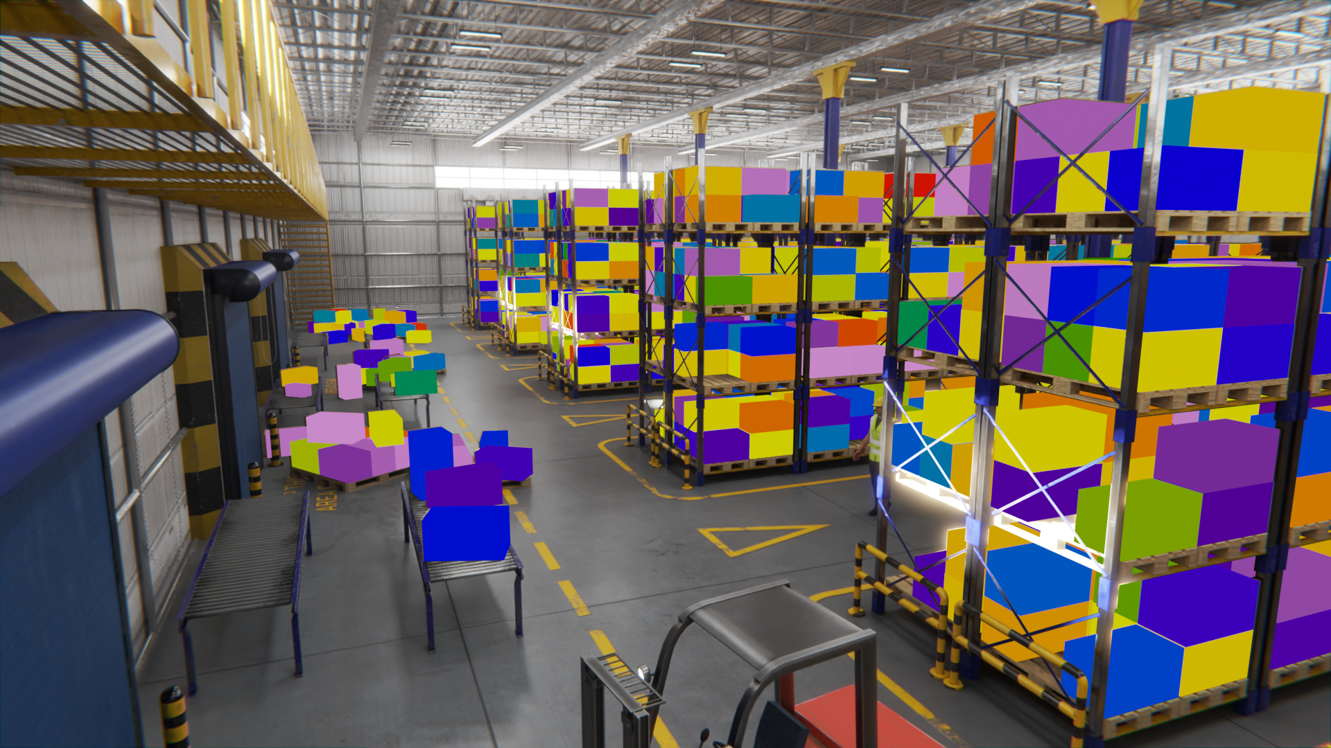 SKY ENGINE AI synthetic data simulation and generation and AI models training – Warehousing and inventorying in the grocery supply chain and logistics example
