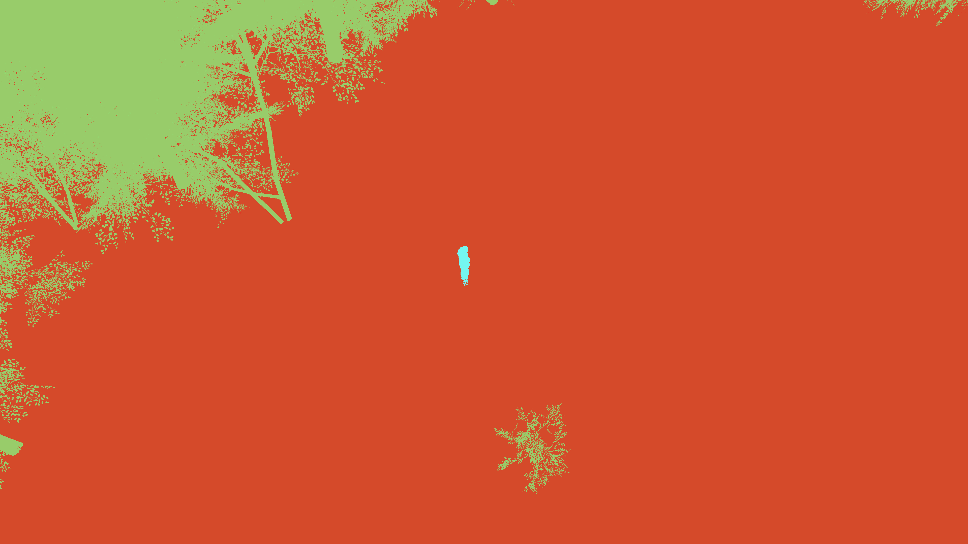 Semantic mask of a person in an inhabited area