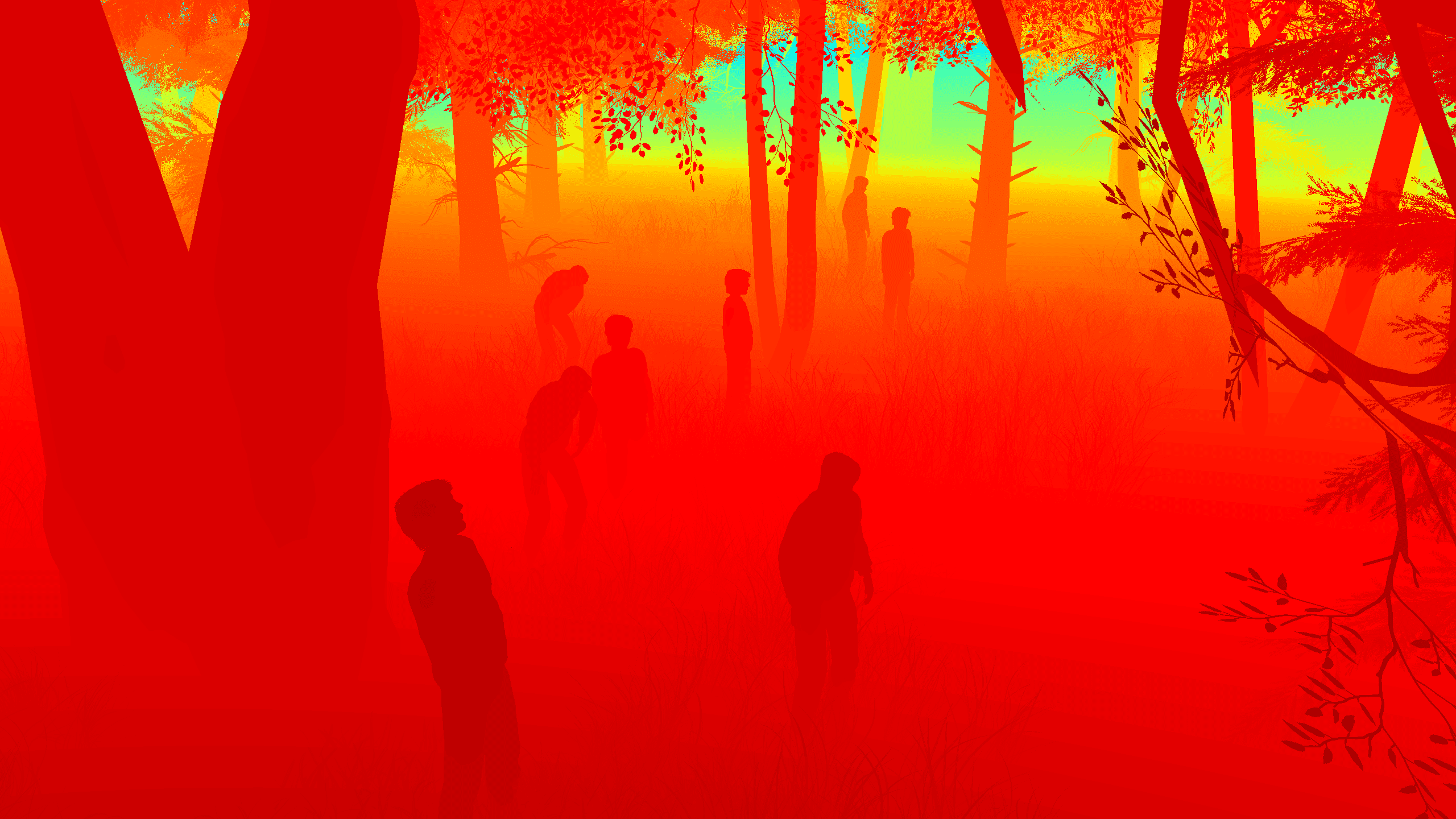 Depth map of group of people